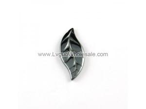 Hematite Leaf 16x26mm Pendant